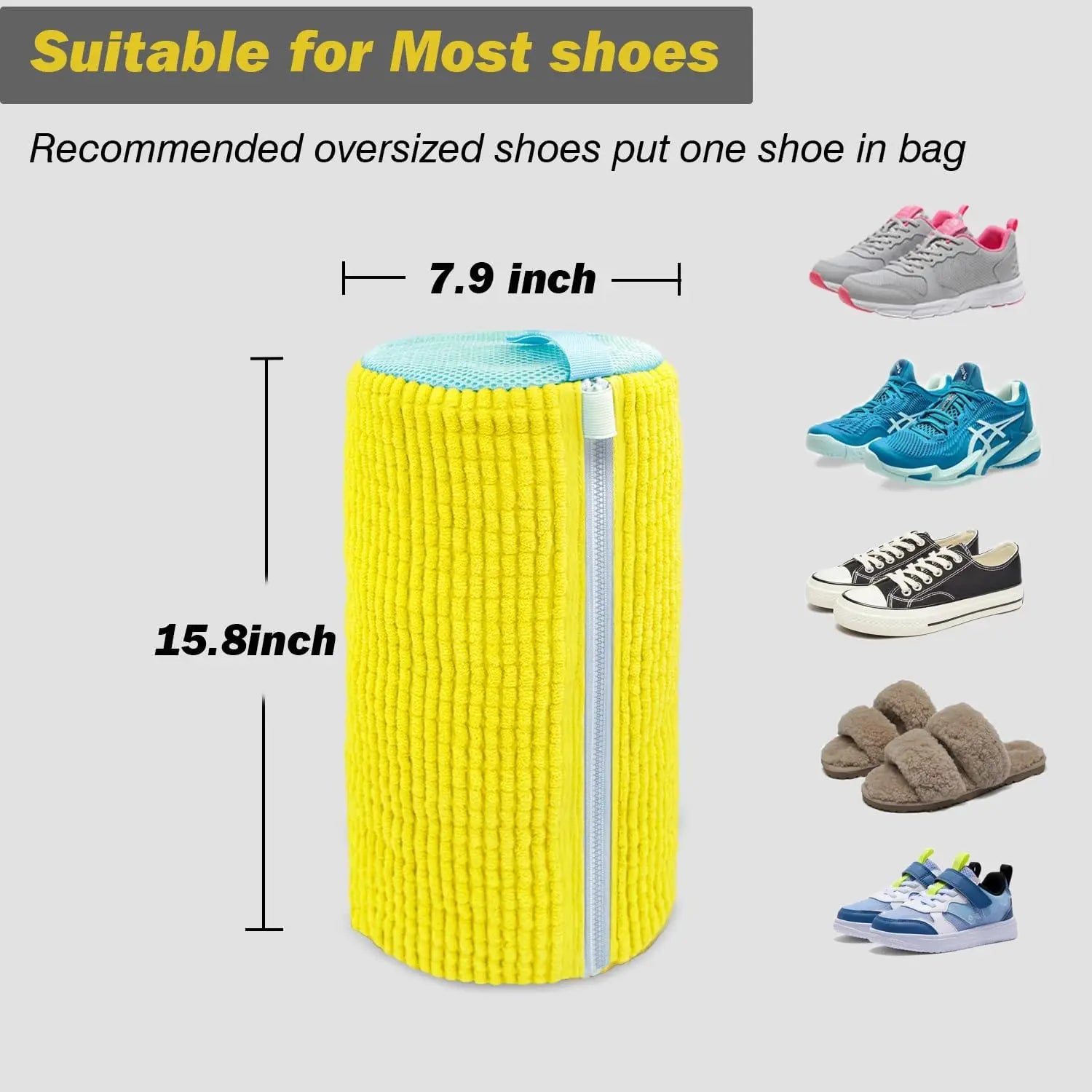 Shoe Washing Machine Bag: Shoe Bag for Washing Machine - Reusable Shoe Cleaning Bag for Sneaker Tennis Shoes Unstain