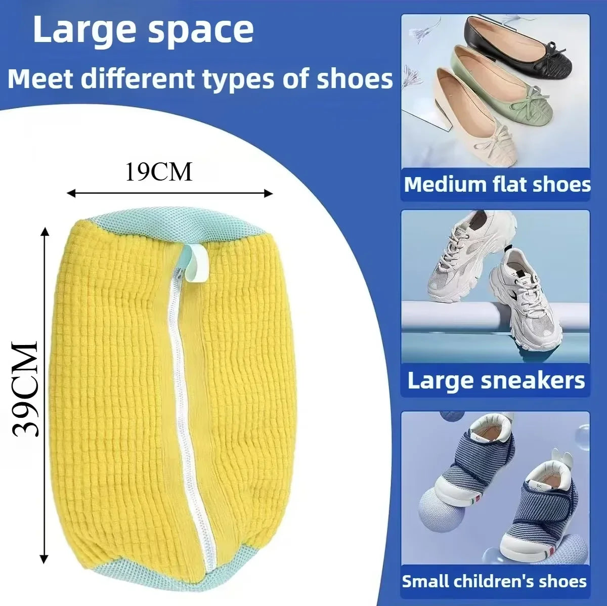 Shoe Washing Machine Bag: Shoe Bag for Washing Machine - Reusable Shoe Cleaning Bag for Sneaker Tennis Shoes Unstain